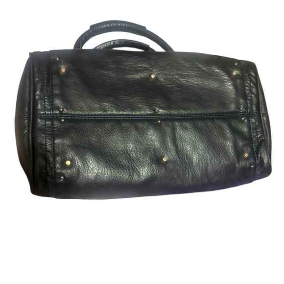 Black Leather Shoulder Bag Paddleton vibes Satchel Purse